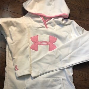 Under armour “power in pink” white hoodie